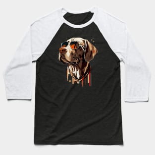 Pointer dog with sunglasses Baseball T-Shirt